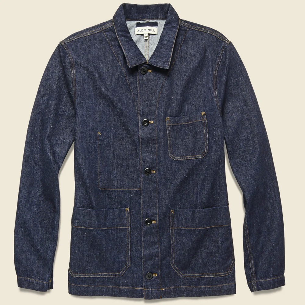 Alex Mill Nepped Denim Shirt Chore Work Jacket Rinse Large